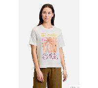 Printshirt mit Rundhalsausschnitt Patch Cream/Pink 36