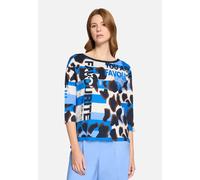 Printshirt mit Seitenschlitzen Dunkelblau/Blau 40