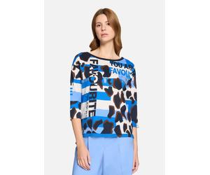 Printshirt mit Seitenschlitzen Dunkelblau/Blau 48