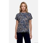 Kurzarmshirt BETTY BARCLAY "Damen mit Stehkragen", Damen, Gr. 44, blau, beige, Jersey, Obermaterial: 50% Baumwolle, 50% Modal, figurumspielend normal, Shirts (72545466-44) blau, beige