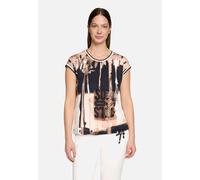 so cosy - Kurzarmshirt mit grafischem Print beige/braun - Gr. - 44