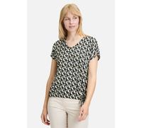 Betty Barclay T-Shirt im Allover-Look mit V-Ausschnitt in Marine, Größe 38