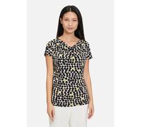 Printshirt mit Wasserfallausschnitt Beige/Schwarz 36