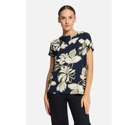 Printshirt mit Wasserfallausschnitt Dark Blue/Green 36