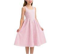 Prinzessin Kleid Mädchen Sommerkleid Baumwolle A-Linie Kleider Leichte Bequem Freizeitkleid Hohe Taille Partykleid Lang Elegant Midikleid Knielang Streifen Abendkleid 5-15 Jahre