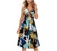 Prinzessin Kleid Mädchen Sommerkleider Große Größen Kleid Frauen Elegant Strandkleider Damen Sommer Tunika Weiß Kleid MintGrün Damen Festlich Sommerkleid Kurz Ärmellos Festliches Kleid Damen Knie