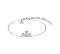 Prinzessin Lillifee Armband 925 Sterling Silber Mädchen Kinder Armschmuck, mit Glas, 12+3 cm, Silber, Krone, Kommt in Schmuck Geschenk Box, 2036939