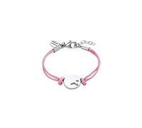 Armband PRINZESSIN LILLIFEE "Herzen", rosa (edelstahlfarben, rosa, rosa), Armbänder, Mädchen, 14cm, Edelstahl Textil, Edelstahl, Textil, Armband, mit Zirkonia (synth.) (26715625-0) edelstahlfarben, ro
