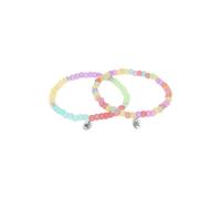 Armband Set PRINZESSIN LILLIFEE "bunt in Regenbogenfarben", silber (edelstahlfarben, mehrfarbig), Armbänder, Mädchen, 15cm, Edelstahl Kunststoff, Edelstahl, Kunststoff (29014027-0) edelstahlfarben, me