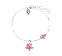 Prinzessin Lillifee Armband mit Anhänger für Mädchen, Sterling Silber 925, mit Zirkonia, 12+3 cm, silber, Seestern und Fisch, Kinderschmuck, Geschenkidee, kommt in Schmuck Geschenk Box, 2101019
