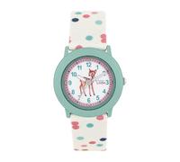 Prinzessin Lillifee Armbanduhr Mädchen Kinder Quarzuhr Analog, mit Textil Armband, Weiß, 3 bar Wasserdicht, Kommt in Uhren Geschenk Box, 2038626