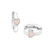 Prinzessin Lillifee Creolen 925 Sterling Silber Mädchen Kinder Ohrschmuck, 1,2 cm, Rosa, Herz, Kommt in Schmuck Geschenk Box, 9049219
