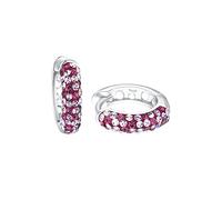 Paar Creolen PRINZESSIN LILLIFEE "2035297", pink (silberfarben, kristallweiß, kristallweiß), Ohrringe, Mädchen, Silber 925 (Sterlingsilber), mit Preciosa Crystal (55116713-0) silberfarben, kristallwei