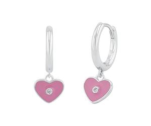 Prinzessin Lillifee Creolen 925 Sterling Silber Mädchen Kinder Ohrschmuck, mit Zirkonia synth., 1,8 cm, Silber, Herz, Kommt in Schmuck Geschenk Box, 2035982