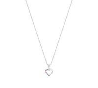 Prinzessin Lillifee Halskette Herz-Anhänger – 925 Sterling Silber, Zirkonia, lila, 38cm, Mädchen