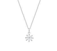 Prinzessin Lillifee Kette mit Anhänger 925 Sterling Silber Mädchen Kinder Halsschmuck, mit Zirkonia synth., 35+3 cm, Silber, Schneeflocke, Kommt in Schmuck Geschenk Box, 2036941