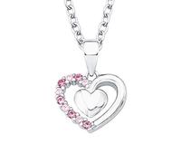 Prinzessin Lillifee Kinder-Kette mit Anhänger Herz 925 Silber rhodiniert Zirkonia mehrfarbig 38 cm - 2017951