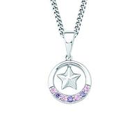 Prinzessin Lillifee Kinder-Kette Mädchen längenverstellbar mit Anhänger Stern 925 Silber rhodiniert Zirkonia rosa lila