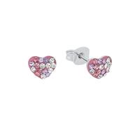 Prinzessin Lillifee Kinder-Ohrstecker Herzen – 925er Silber rhodiniert, Kristall, Rosa/Lila