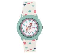 Prinzessin Lillifee Armbanduhr Mädchen Kinder Quarzuhr Analog, mit Textil Armband, Weiß, 3 bar Wasserdicht, Kommt in Uhren Geschenk Box, 2038626