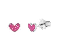 Paar Ohrstecker PRINZESSIN LILLIFEE "Herz", pink (silberfarben, pink), Ohrringe, Kinder, Silber 925 (Sterlingsilber), Emaille (83847741-0) silberfarben, pink