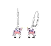 Prinzessin Lillifee Ohrhänger 925 Sterling Silber Mädchen Kinder Ohrschmuck, 2,4 cm, Lila, Einhorn, Kommt in Schmuck Geschenk Box, 2013152