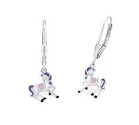 Prinzessin Lillifee Ohrhänger 925 Sterling Silber Mädchen Kinder Ohrschmuck, 2,5 cm, Silber, Einhorn, Kommt in Schmuck Geschenk Box, 2034217