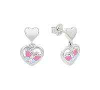 Prinzessin Lillifee Ohrhänger 925 Sterling Silber Mädchen Kinder Ohrschmuck, mit Zirkonia synth., 1,5 cm, Rosa, Herz, Kommt in Schmuck Geschenk Box, 2039758
