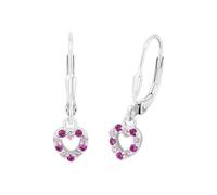 Lillifee Mädchen Ohrhänger 9082650 Herz Silber 925 Zirkonia pink