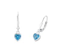 Prinzessin Lillifee Ohrhänger 925 Sterling Silber Mädchen Kinder Ohrschmuck, mit Zirkonia synth., Herz, Kommt in Schmuck Geschenk Box