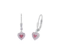 Paar Ohrhänger PRINZESSIN LILLIFEE "2036257" Ohrringe Gr. Silber 925 (Sterlingsilber), bunt (silberfarben, rosa, rosa) Mädchen Mädchenschmuck mit Zirkonia (synth.) (34157601-0)