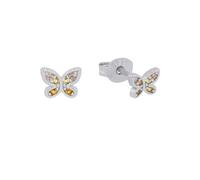 Prinzessin Lillifee Ohrstecker 925 Sterling Silber Mädchen Kinder Ohrschmuck, mit Zirkonia synth., 0,4 cm, Silber, Schmetterling, Kommt in Schmuck Geschenk Box, 2035992
