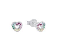 Prinzessin Lillifee Ohrstecker 925 Sterling Silber Mädchen Kinder Ohrschmuck, mit Zirkonia synth., 0,6 cm, Silber, Herz, Kommt in Schmuck Geschenk Box, 2031166