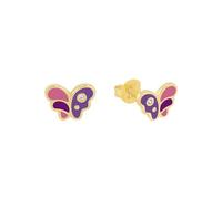 Prinzessin Lillifee Ohrstecker Mädchen Schmetterling 925 Silber 14ct gelbvergoldet mit Zirkonia weiß
