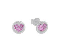 Prinzessin Lillifee Ohrstecker 925 Sterling Silber Mädchen Kinder Ohrschmuck, mit Zirkonia synth., 0,7 cm, Silber, Herz, Kommt in Schmuck Geschenk Box, 2037919