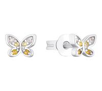 Prinzessin Lillifee Ohrstecker 925 Sterling Silber Mädchen Kinder Ohrschmuck, mit Zirkonia synth., 0,4 cm, Silber, Schmetterling, Kommt in Schmuck Geschenk Box, 2035992