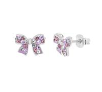Paar Ohrstecker PRINZESSIN LILLIFEE "Schleife", rosa, Ohrringe, Kinder, Silber 925 (Sterlingsilber), mit Zirkonia (synth.) (41828808-0) rosa