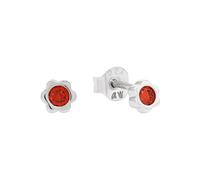 Prinzessin Lillifee Ohrstecker Blume – 925 Sterling Silber, Zirkonia, 4 mm – Rot, Mädchen