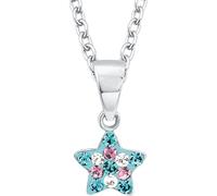 Prinzessin Lillifee Kinder-Kette mit Anhänger Stern 925 Silber rhodiniert Kristall mehrfarbig 38 cm - 2013183, Einheitsgröße
