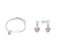 Prinzessin Lillifee Schmuckset für Mädchen aus 925 Sterling Silber, rhodiniert, mit Preciosa, multicolor, Herz, kommt in Schmuckbox