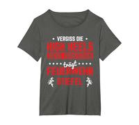 Prinzessin Trägt Feuerwehr Stiefel Feuerwehrfrau Feuerwehr T-Shirt, Damen Große Größen, Anthrazit, 4X