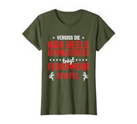 Prinzessin Trägt Feuerwehr Stiefel Feuerwehrfrau Feuerwehr T-Shirt, Damen, Olivgrün, L