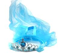 Prinzessin Tüll Schleier Haarband Krone Krone Stirnband Schnürband Rüschen Kranz Blumen Party Brautschleier Elfenbein Länge