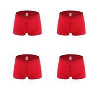PRIOKNIKO Herren Boxershorts Cotton Herrenunterwäsche Aus Baumwolle In Große Größe Herren Boxershorts - Embrace Comfort with Loose Style(L/Rot (Taste))