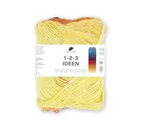Pro Lana 1-2-3 IDEEN, weiches Sommergarn, 100% Baumwolle, 100g/310m Lauflänge, NS3,0-4,0 (petrol/orange/gelb)