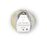 Pro Lana Baby cotton COLOR (organic) 50g/155m Lauflänge, 100 % Bio-Baumwolle (Oeko-Tex zertifiziert), NS 3,0-3,5 (hellgrau/grün)