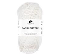 Pro Lana BASIC COTTON Baumwollgarn 50 g ideal für Kleidung, Spielzeug, Accessoires 125 m, Farbe:205 - soft creme