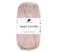 Pro Lana BASIC COTTON Baumwollgarn 50 g ideal für Kleidung, Spielzeug, Accessoires 125 m, Farbe:207 - bast