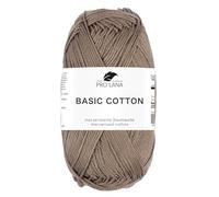 Pro Lana BASIC COTTON Baumwollgarn 50 g ideal für Kleidung, Spielzeug, Accessoires 125 m, Farbe:217 - taupe