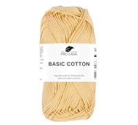 Pro Lana BASIC COTTON Baumwollgarn 50 g ideal für Kleidung, Spielzeug, Accessoires 125 m, Farbe:220 - honig